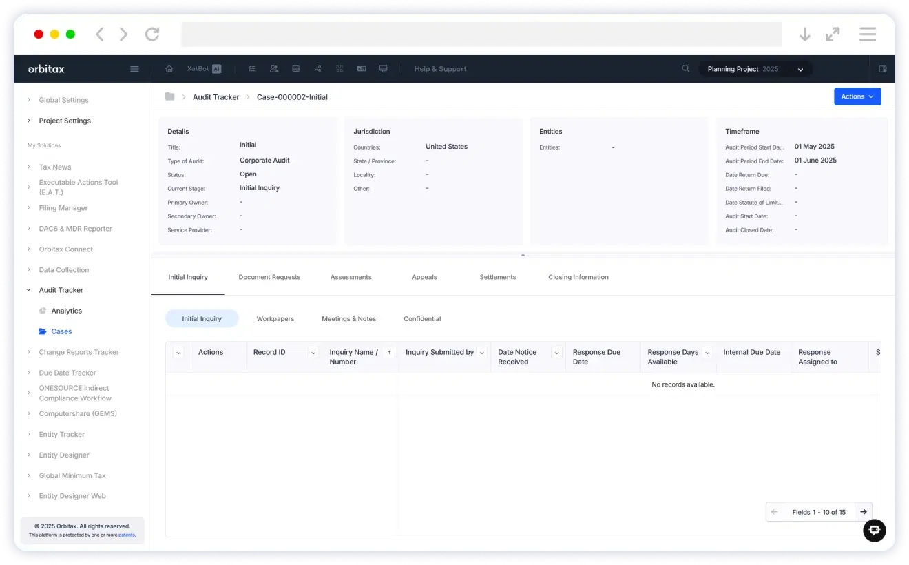 Orbitax Audit Tracker — Unify Process